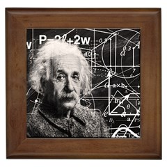 Albert Einstein Framed Tiles by Valentinaart