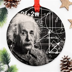 Albert Einstein Ornament (round) by Valentinaart