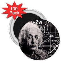 Albert Einstein 2 25  Magnets (100 Pack)  by Valentinaart