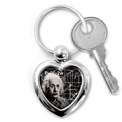 Albert Einstein Key Chains (heart)  by Valentinaart