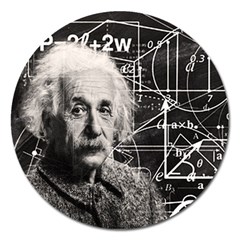 Albert Einstein Magnet 5  (round) by Valentinaart