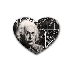 Albert Einstein Rubber Coaster (heart)  by Valentinaart