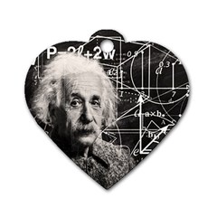 Albert Einstein Dog Tag Heart (two Sides) by Valentinaart