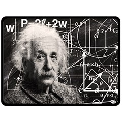 Albert Einstein Fleece Blanket (large)  by Valentinaart