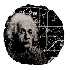 Albert Einstein Large 18  Premium Flano Round Cushions by Valentinaart