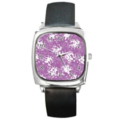 Pattern Square Metal Watch by Valentinaart