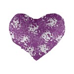 Pattern Standard 16  Premium Flano Heart Shape Cushions Back