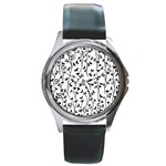 Pattern Round Metal Watch Front