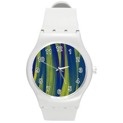 Pattern Round Plastic Sport Watch (m) by Valentinaart