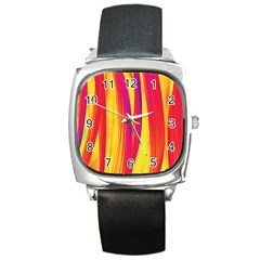 Pattern Square Metal Watch by Valentinaart