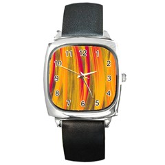 Pattern Square Metal Watch by Valentinaart