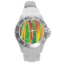 Pattern Round Plastic Sport Watch (l) by Valentinaart