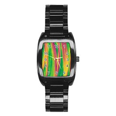 Pattern Stainless Steel Barrel Watch by Valentinaart