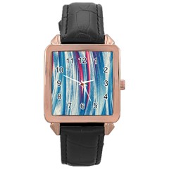 Pattern Rose Gold Leather Watch 