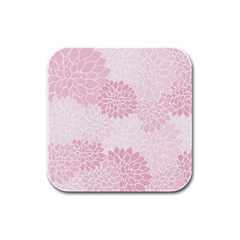 Floral pattern Rubber Square Coaster (4 pack) 