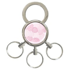 Floral pattern 3-Ring Key Chains