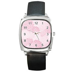 Floral pattern Square Metal Watch