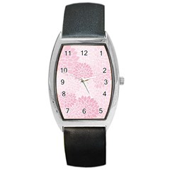 Floral pattern Barrel Style Metal Watch