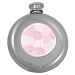 Floral pattern Round Hip Flask (5 oz) Front