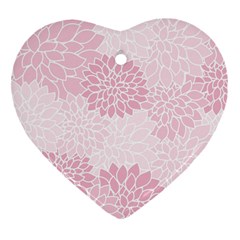 Floral pattern Heart Ornament (Two Sides)