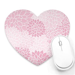 Floral pattern Heart Mousepads