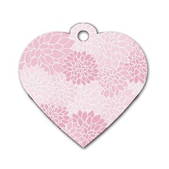 Floral pattern Dog Tag Heart (Two Sides)