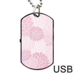 Floral pattern Dog Tag USB Flash (Two Sides)