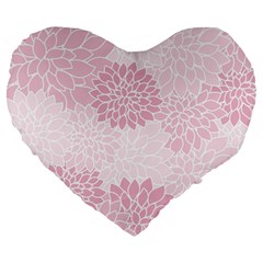 Floral pattern Large 19  Premium Heart Shape Cushions