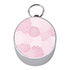 Floral pattern Mini Silver Compasses