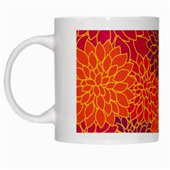 Floral Pattern White Mugs by Valentinaart