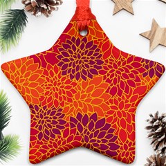 Floral Pattern Star Ornament (two Sides) by Valentinaart