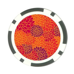 Floral Pattern Poker Chip Card Guard (10 Pack) by Valentinaart