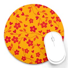 Floral pattern Round Mousepads