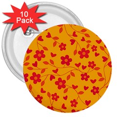 Floral pattern 3  Buttons (10 pack) 