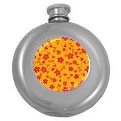 Floral pattern Round Hip Flask (5 oz)