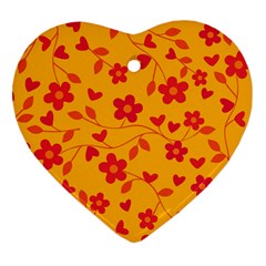 Floral pattern Heart Ornament (Two Sides)