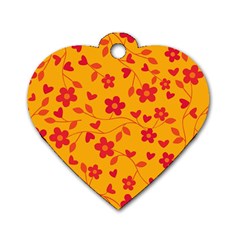 Floral pattern Dog Tag Heart (One Side)