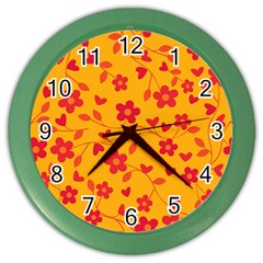 Floral pattern Color Wall Clocks