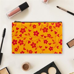 Floral Pattern Cosmetic Bag (medium)  by Valentinaart