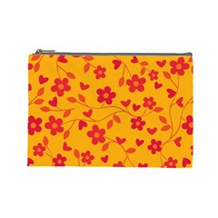 Floral pattern Cosmetic Bag (Large) 