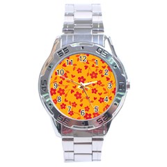 Floral pattern Stainless Steel Analogue Watch