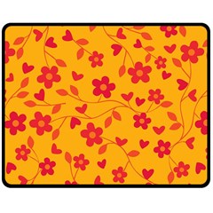 Floral pattern Double Sided Fleece Blanket (Medium) 