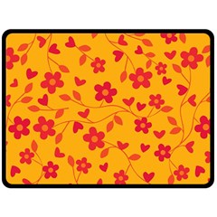 Floral pattern Double Sided Fleece Blanket (Large) 