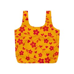 Floral pattern Full Print Recycle Bags (S) 