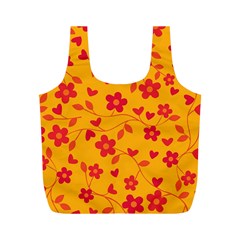 Floral pattern Full Print Recycle Bags (M) 