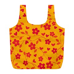 Floral pattern Full Print Recycle Bags (L) 