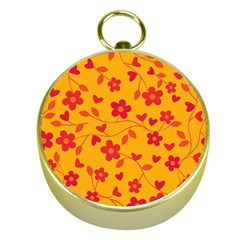 Floral pattern Gold Compasses