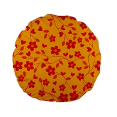 Floral pattern Standard 15  Premium Flano Round Cushions