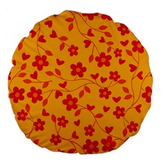 Floral pattern Large 18  Premium Flano Round Cushions