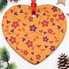 Floral Pattern Heart Ornament (two Sides) by Valentinaart